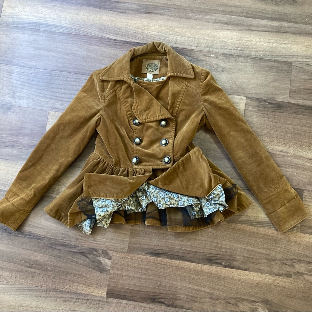 Y2K Idra Corduroy Military Style Jacket Victorian Style